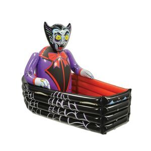 30" x 42" Inflatable Vampire And Coffin Happy Halloween Drink Cooler Party NEW